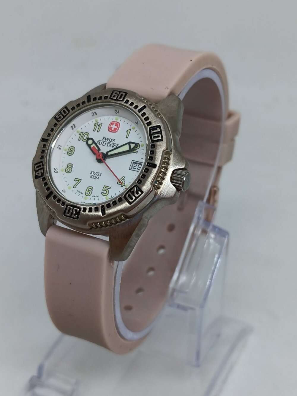 VINTAGE 2000s Wenger 093.0494 Women's 28mm Swiss Quartz Date Watch NEW BATT